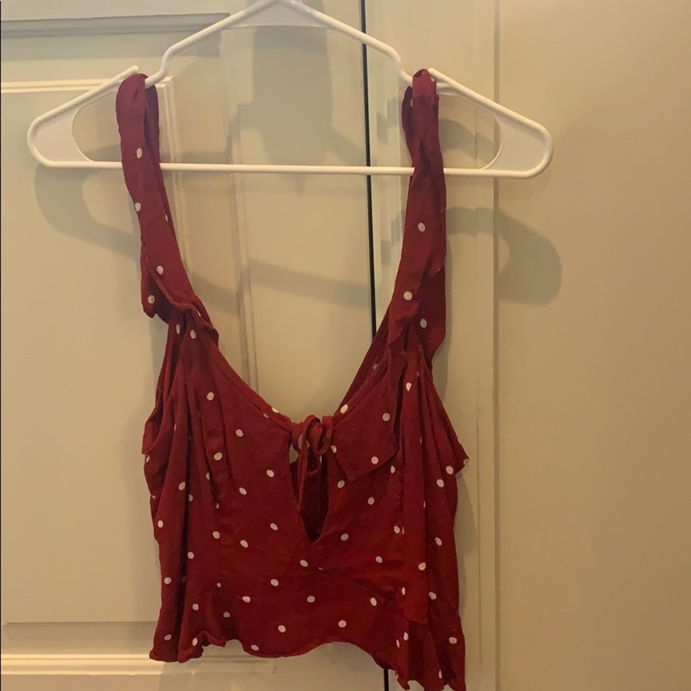 Ruffle polka dot tank!